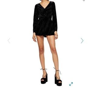 TOPSHOP Glitter Velvet Romper